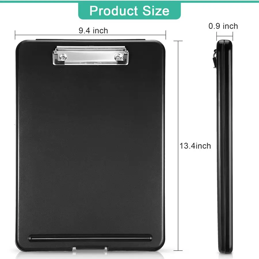 

Pieces Clipboard with Storage Plastic Storage Clipboard Nursing Clip Board Foldable Clip Board with Low Profile Clip for Home Of