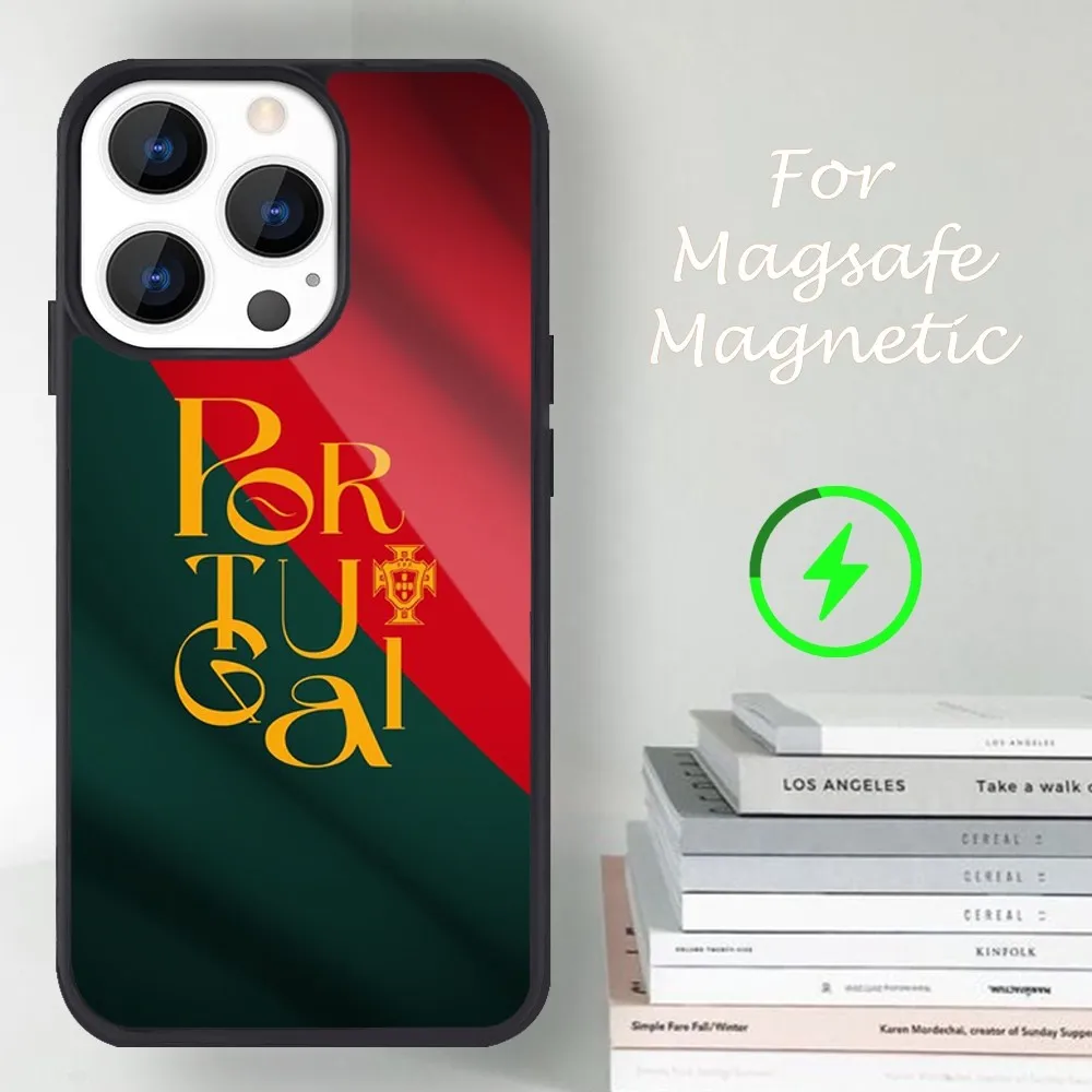 Portugal flag Phone Case For iPhone 14 13 12 11 15 Pro Max Magsafe Magnetic