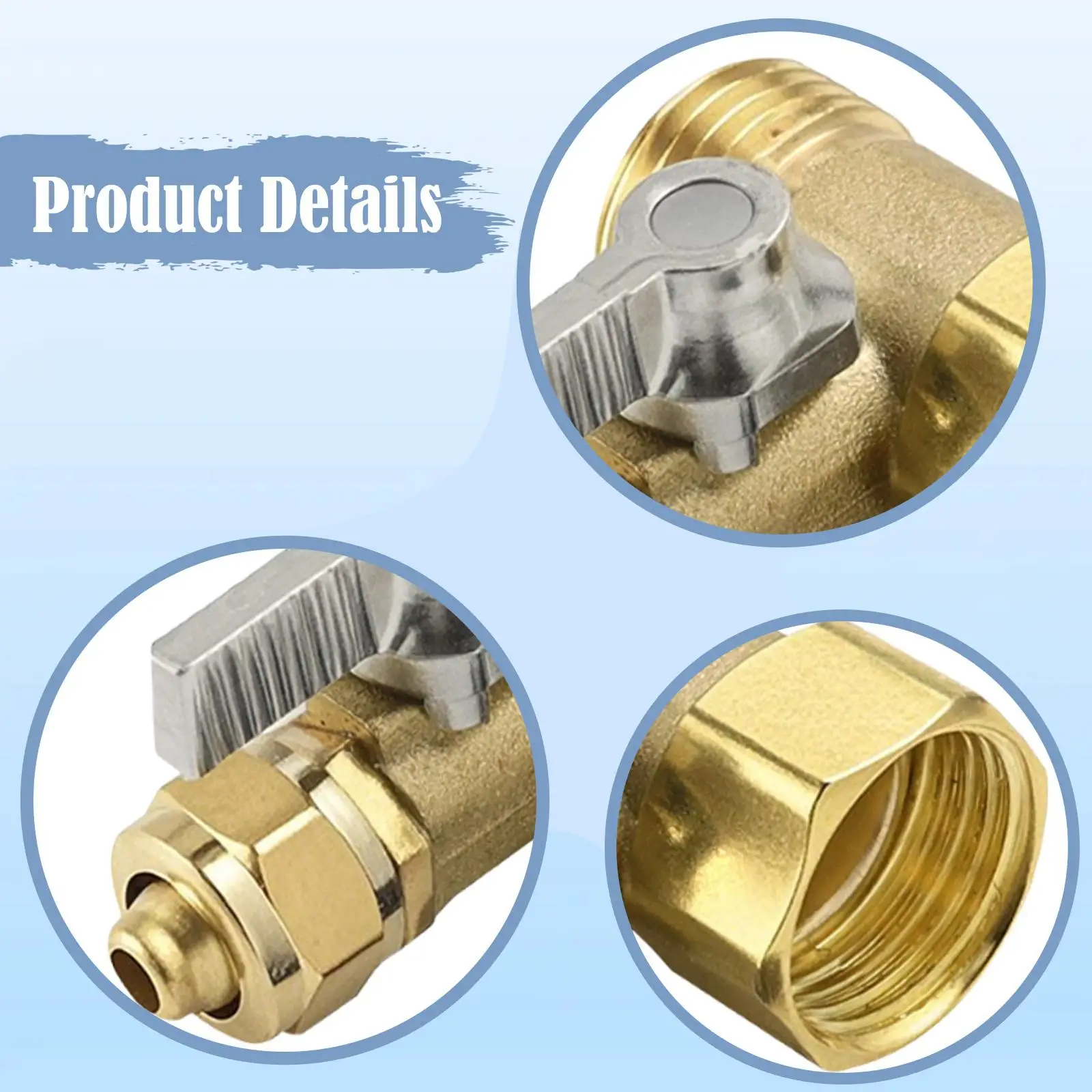 3/8inch Water Purifier Inlet Ball Valve Switch Solid Easy Connection with Handle Replace Parts Direct Drinking Machine Valve