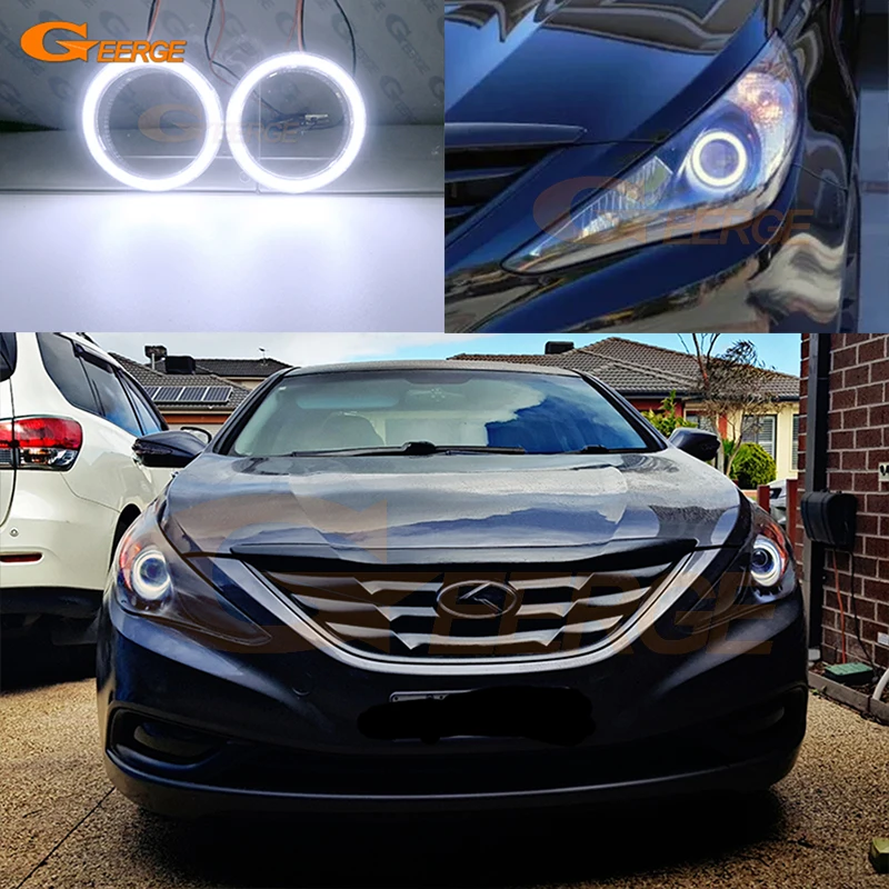 

For Hyundai Sonata I45 YF 2011 2012 2013 2014 Excellent DRL Day Light Ultra Bright COB Led Angel Eyes Kit Halo Rings