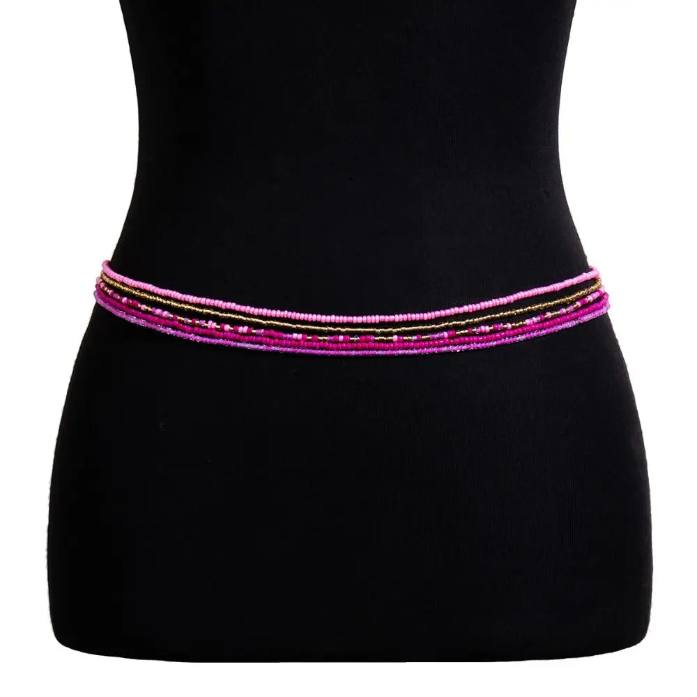 1Set Boheemse Stijl Kleurrijk Ontwerp Boheemse Tailleketting 5 stks/set Dunne Riem Rijst Kraal Tailleketting Sexy Stijl Buikketting Zomer