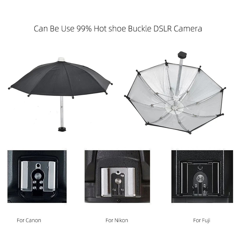 Waterproof DSLR Camera Umbrella Sunshade with Hot Shoe Ball Head for Rainy Day Shooting for Canon Nikon Sony Olympus