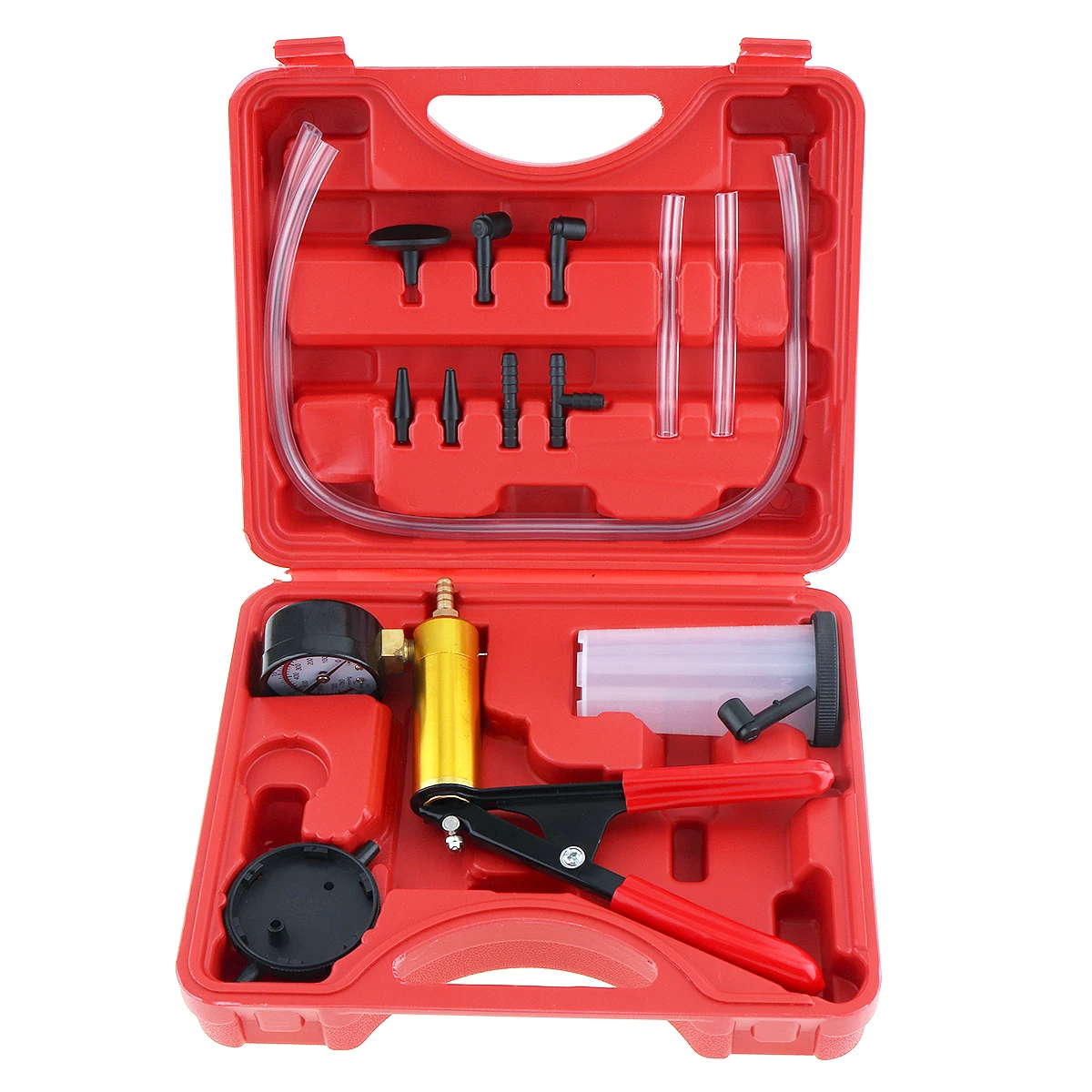 2 in 1 Multi-function DIY Replaceable Car Auto Hand Held Vacuum Pistol Pump Brake Bleeder Adaptor Fluid Reservoir Tester Kit