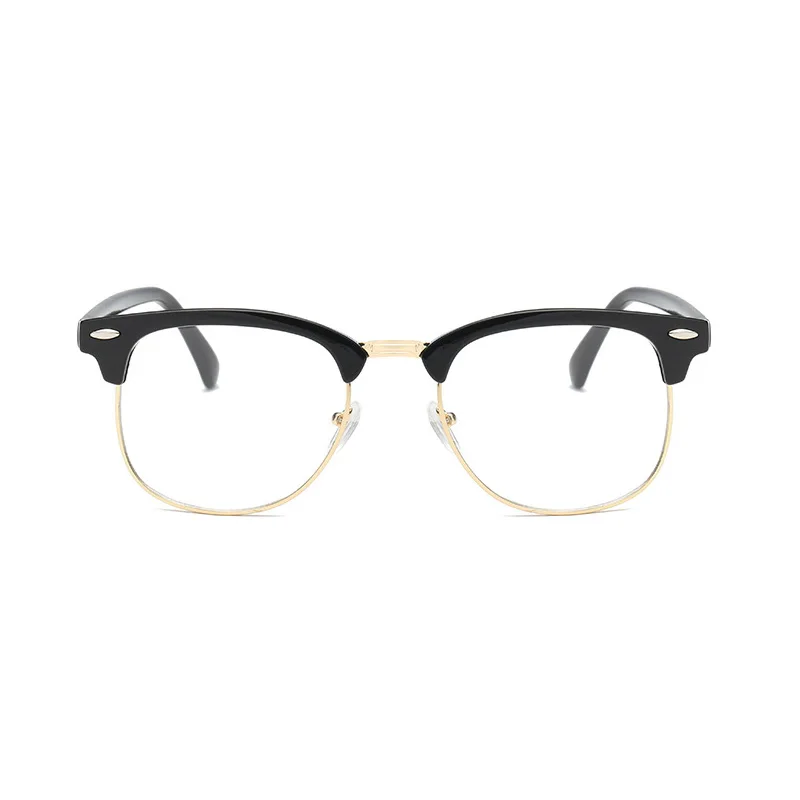 Shonemes Classic Square Glasses Half Frame Anti Blue Light Eyeglass Optical Computer Eyewear Black Tortoise Brown for Men Women