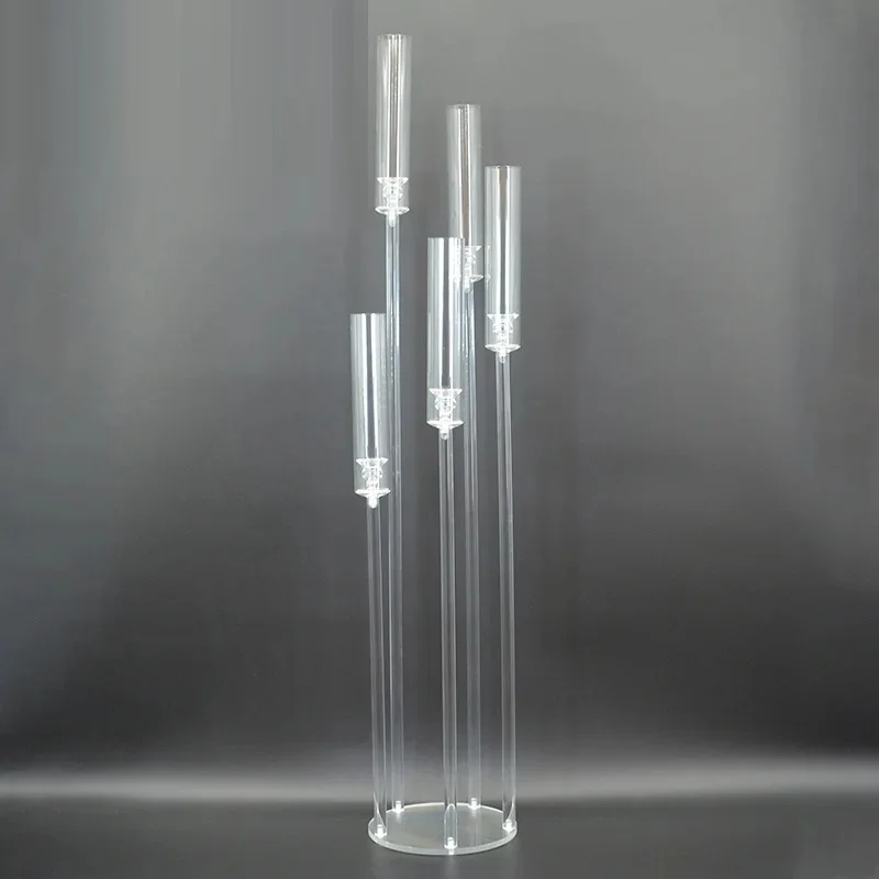 

Acrylic 5 Arms Candelabra for Party and Marriage Decoration, Tall Candelabra, Clear Candle Holders, 118cm, 2Pcs, 5Pcs, 10 Pcs