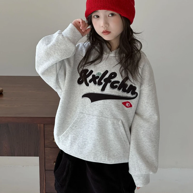 Hoodies 2024 Autumn Girl Letters Embroidery Hooded Leisure Sports Comfortable Cute Versatile Tide