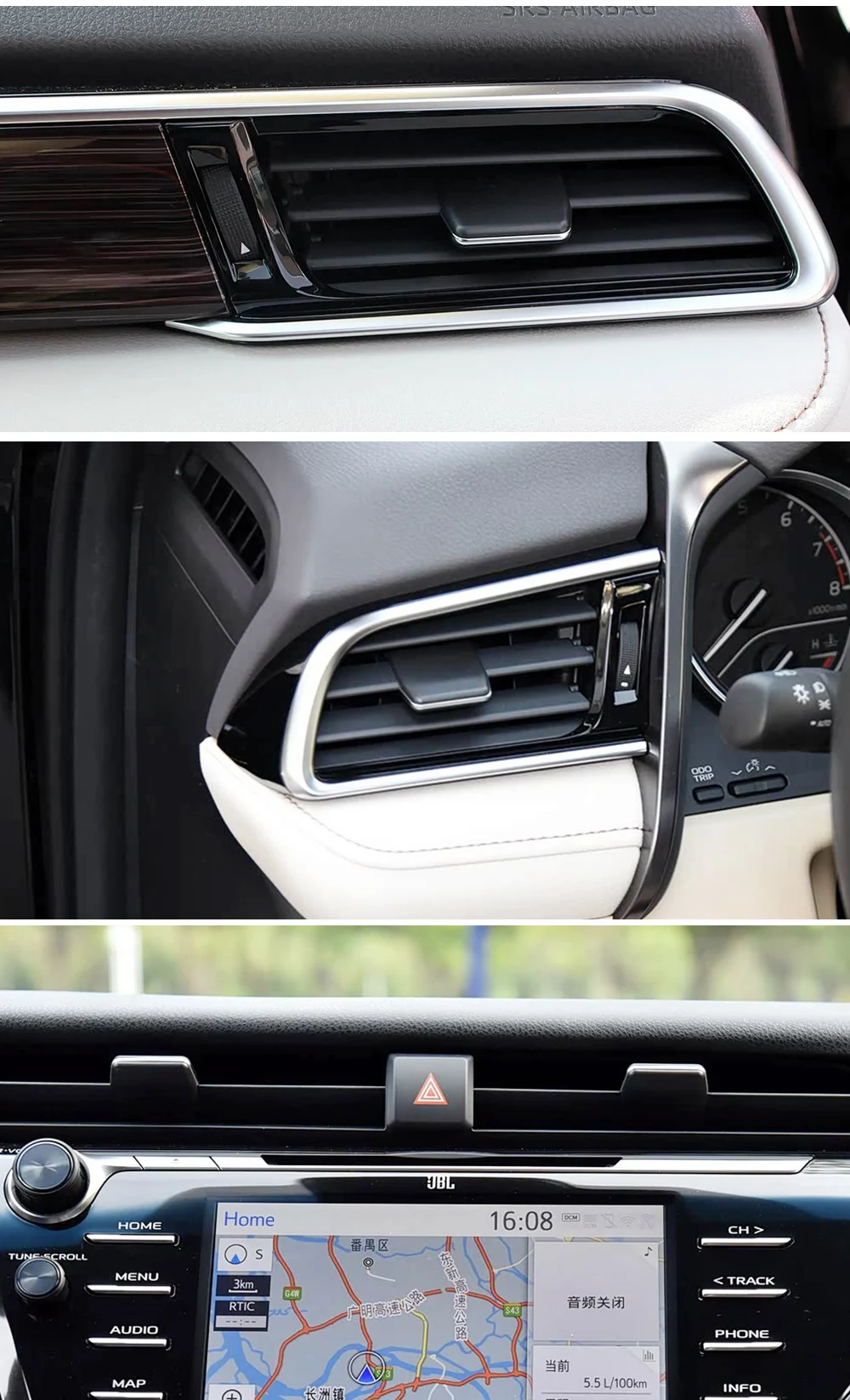 Armaturenbrett-Set zur Reparatur der Lüftungsschlitze mit Schieberegler und Clip für Toyota Camry XV70 2018–2023, Ersatzteile zur Einstellung der Luftauslässe. – Detail 5
