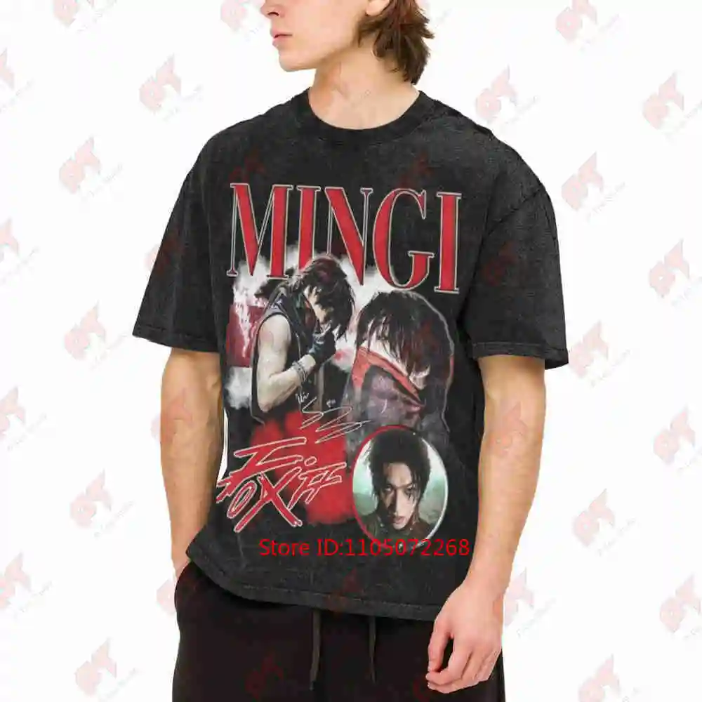 Mingi Ateez Kpop Fix Off Roar Golden Hour Part 3 World Tour Vintage Washed Tee Pure Cotton T-Shirt