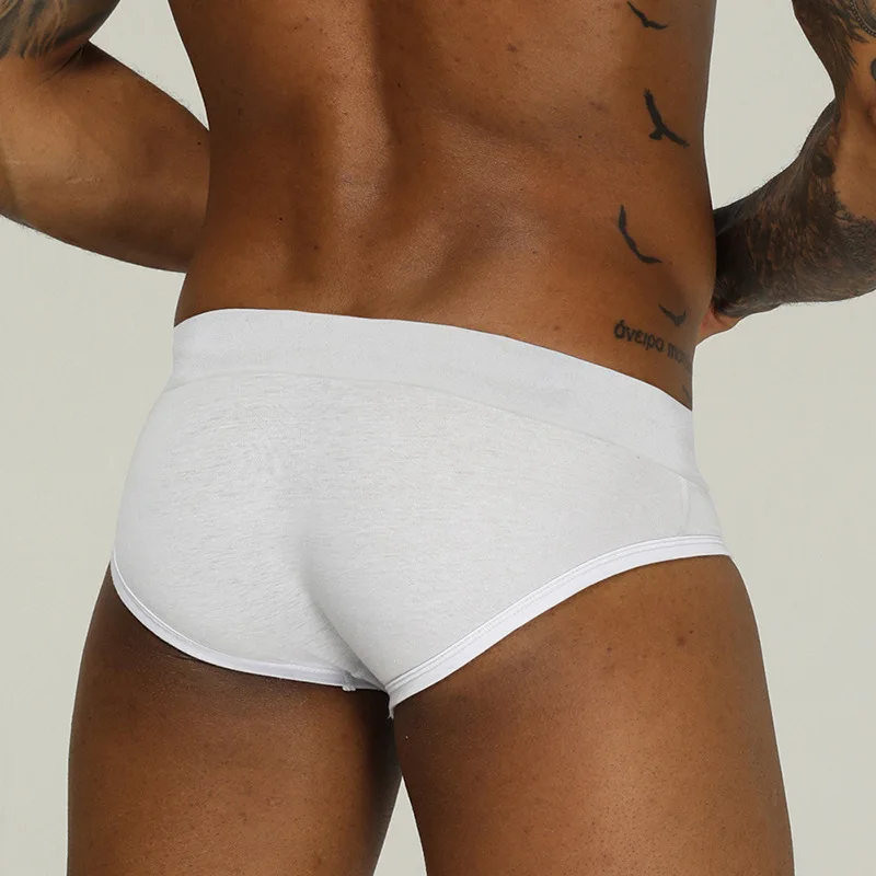 Slip personnalisé noir et blanc pur document lait injlow-audiSexy, slip bikini serré convexe pour hommes