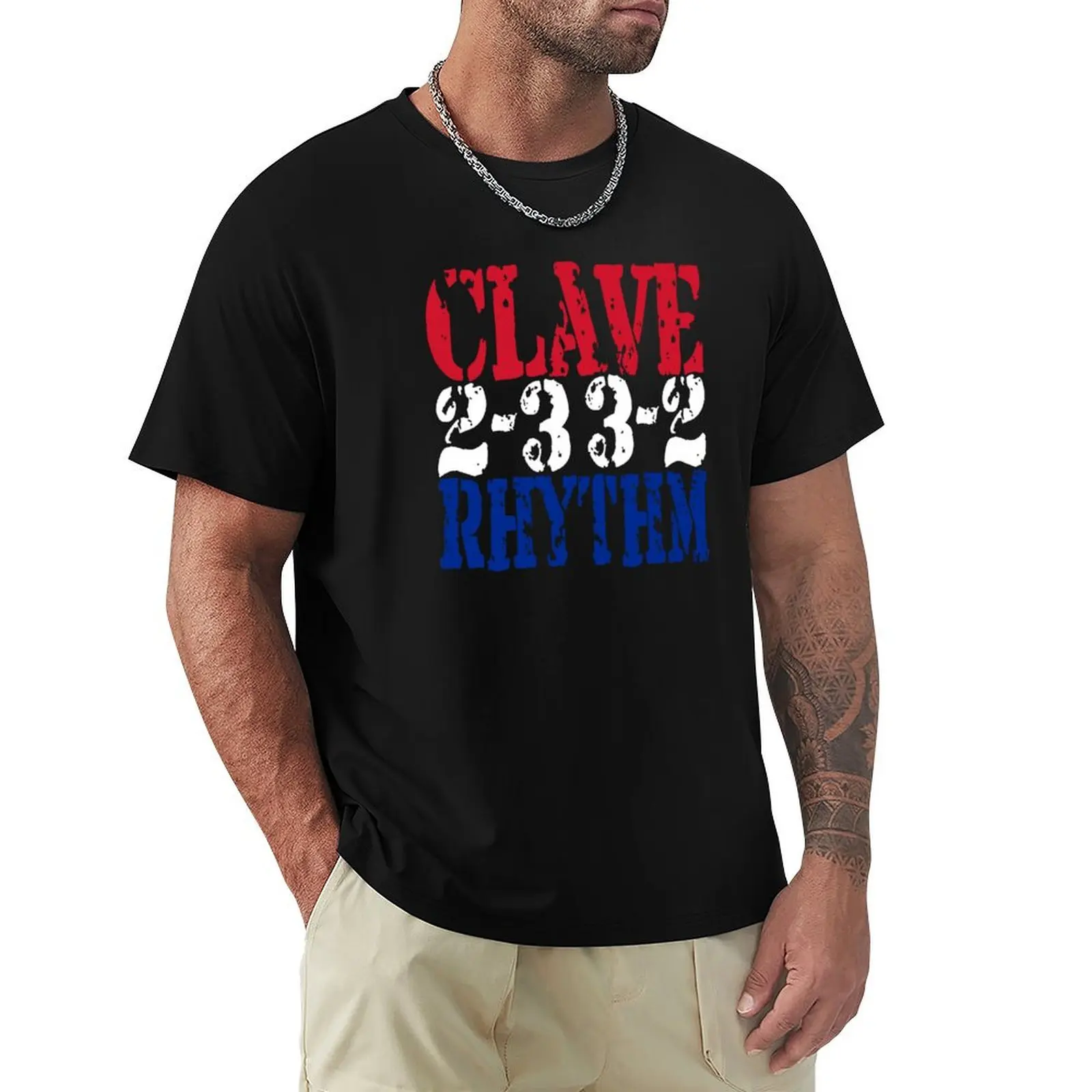 Clave Rhythm Salsa Music T-Shirt Big and Tall Gym T-Shirt