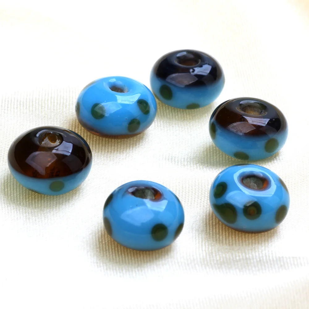 Cheap!!6PCS/LOT Mixed Style Pure Handmade Lampwork Glass Beads For Crafts Charm Bracelets/Earring/Necklace DIY Jewelry Making