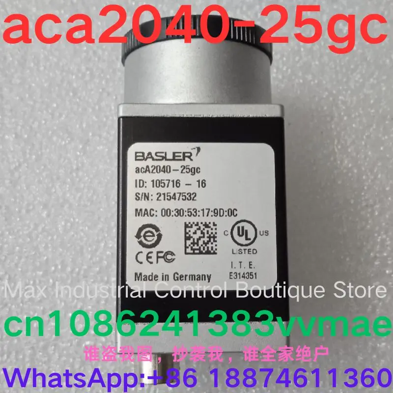 

Second-Hand Test OK Industrial Camera Aca2040-25gc Used Professional Grade Vision Sensor for Manufacturing Quality Control