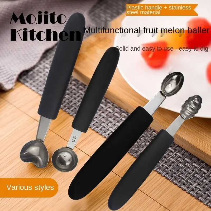 

Multifunctional Single Head Stainless Steel Fruit Dig Ball Spoons Portable Ice Cream Melon Scoops Kitchen Tools Potato Peeler