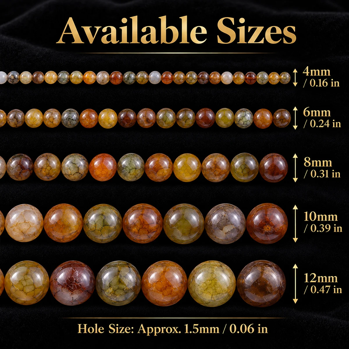4-12mm 16-45pcs Stone half strand Dragon Pattern Agate Brown Spacer Loose Beads Jewelry Making DIY Bracelets Necklaces Accessori