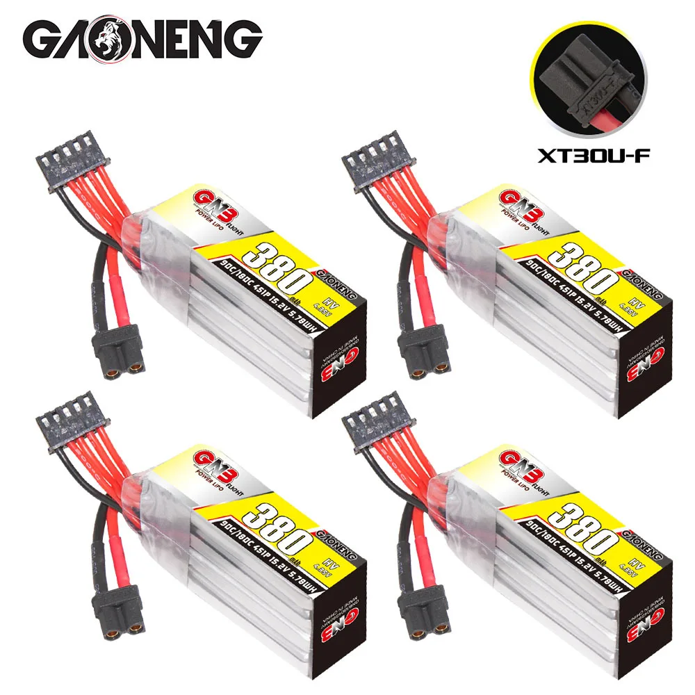 Batería Lipo Original GNB 15,2 v 380mAh 90c/180c para helicóptero RC Quadcopter FPV Racing Drone, piezas de repuesto, batería de 4s HV