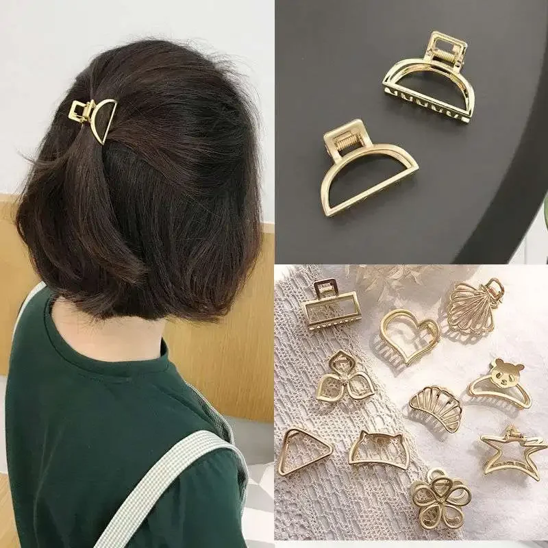 Korean Metal Hair Clip Claw Clamp High Quality Gold Hollow Geometric Hair Claw Clip Headwear Girls Women Hair Accessories