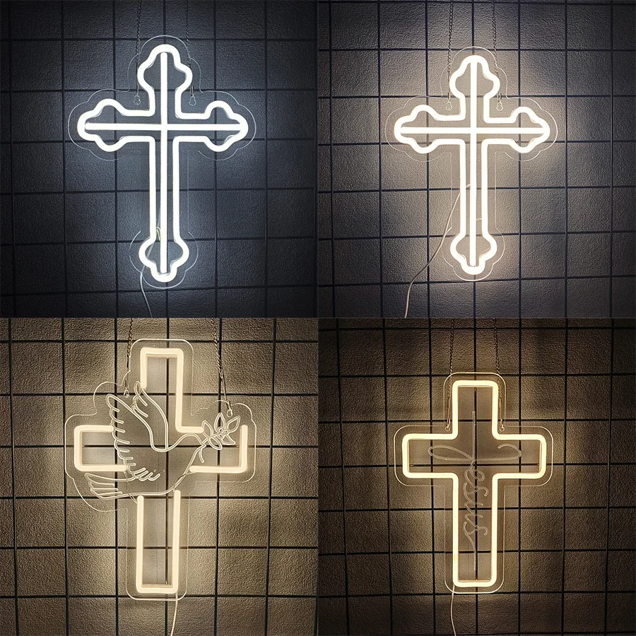 

3D резной домашний декор, перекрестная светодиодная неоновая вывеска, спальня, церква, свадьба, религиозные занятия, настенный светильник с пасхальным искусством, христианский подарок.