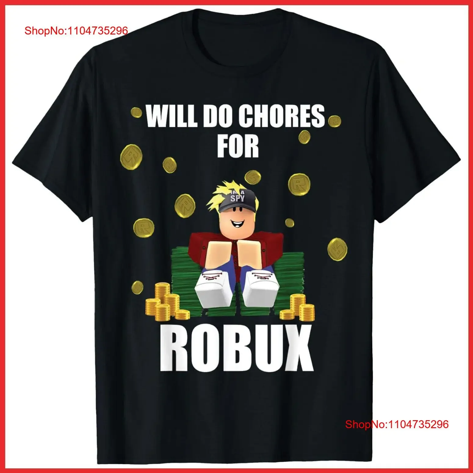 Gamer Will Do Chores For Robux divertida Camiseta de algodón negro S 5XL vintage lavado versátil suave homme Casual elegante gráfico