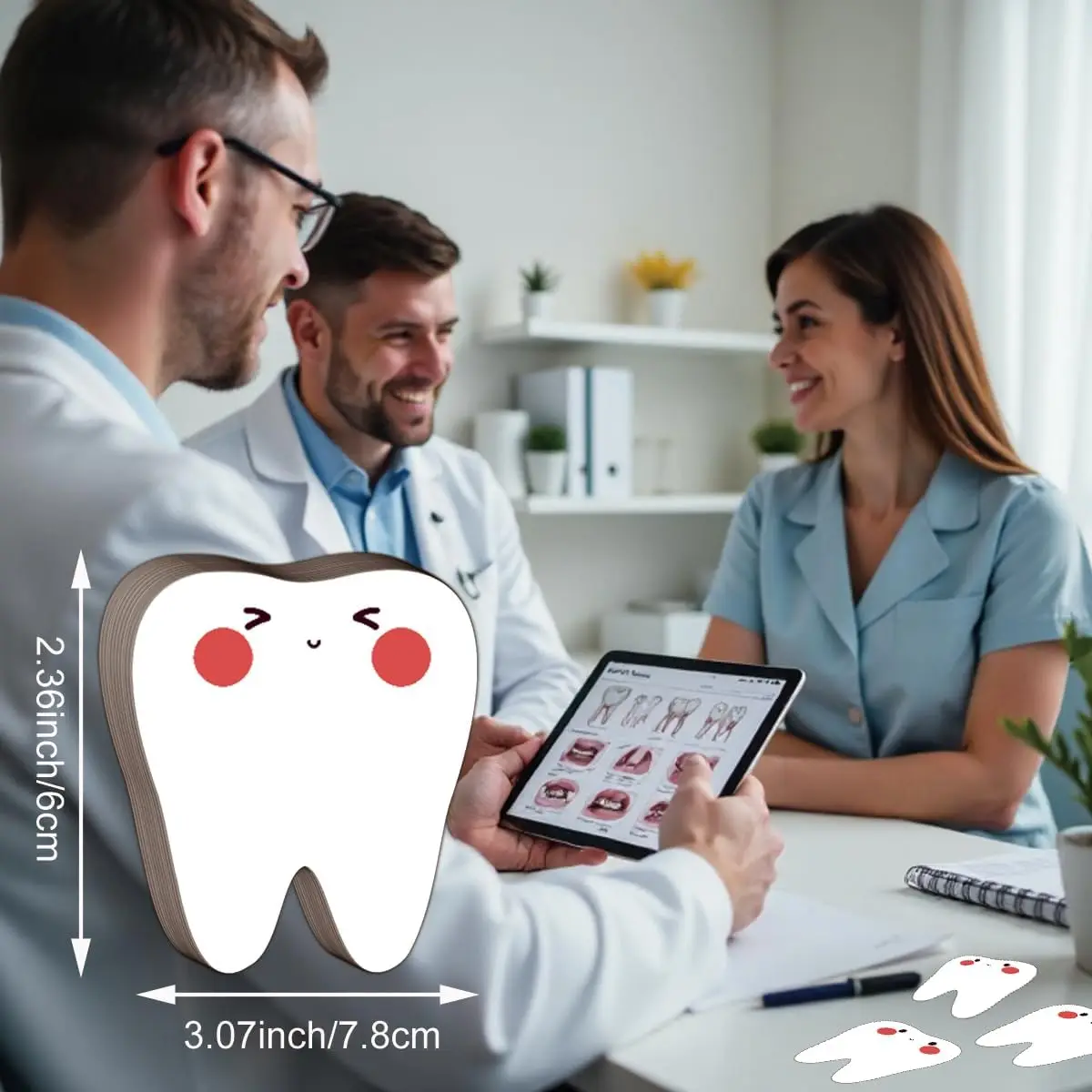 12 Set Tooth-Shaped Sticky Notes 2.36 x 3.07 inch Tooth Notepad for Dentists Teeth-Themed Memo Pads Sticky Funny Office Decor