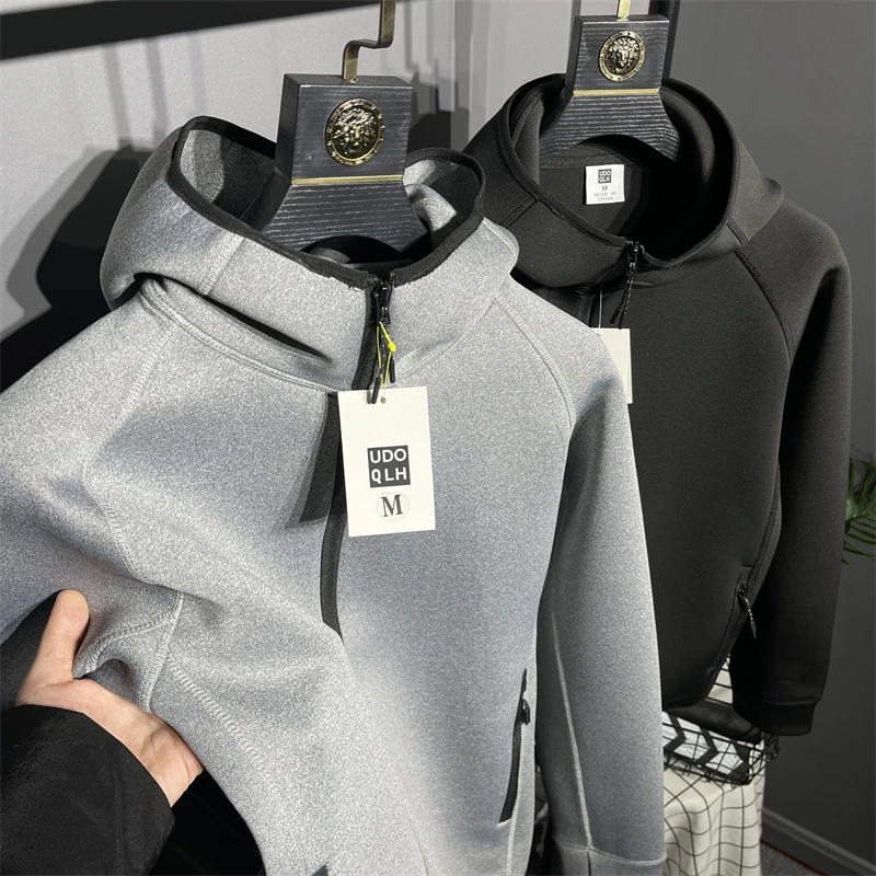 

Мужская весенняя новинка: худи на молнии с капюшоном из ткани Air Layer 300G, синхронизированный заказ, молодежный тренд, повседневный свободный крой