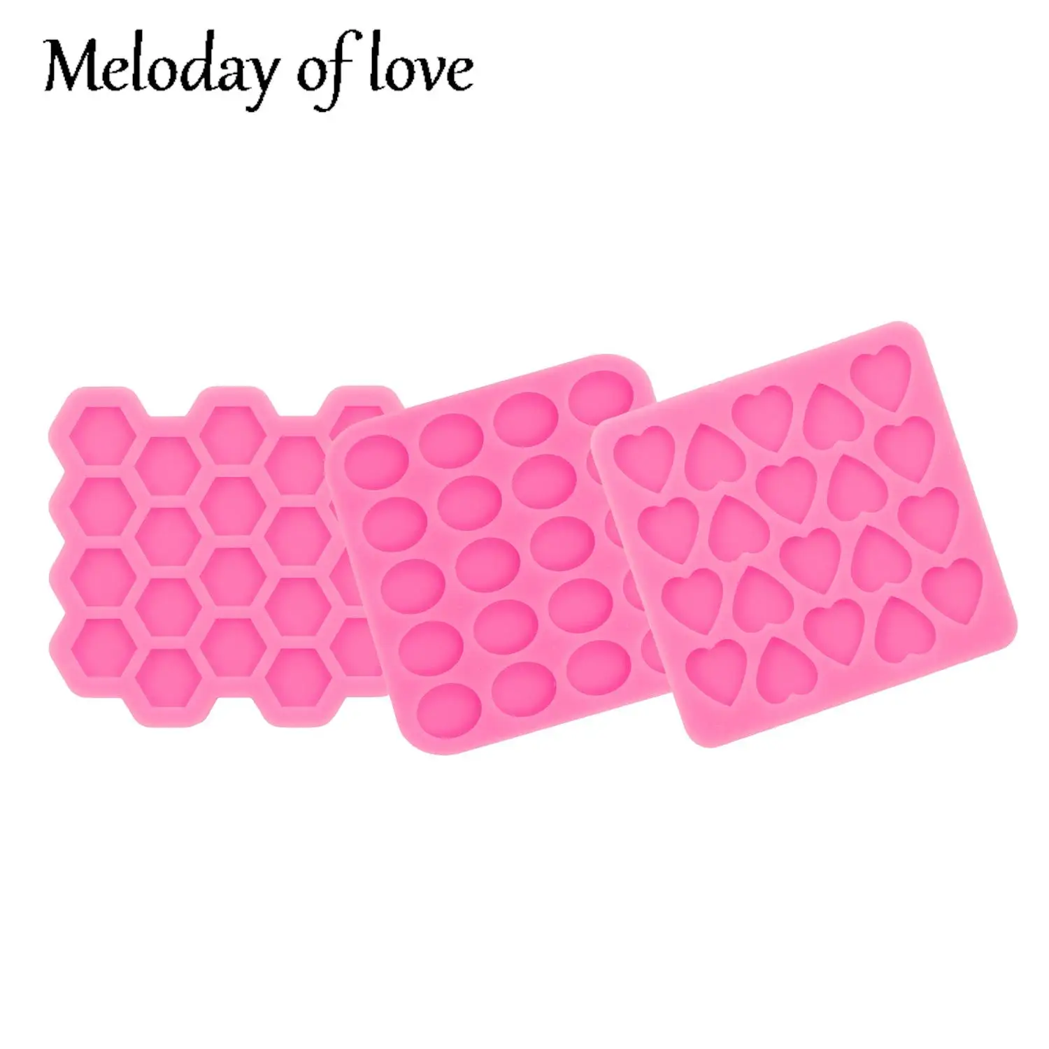 Glossy Circle Heart Hexagonal Stud Silicone Resin Mold, Epoxy Jewelry Moulds for Earring, Chocolate Fondant Cake Molds DY1655