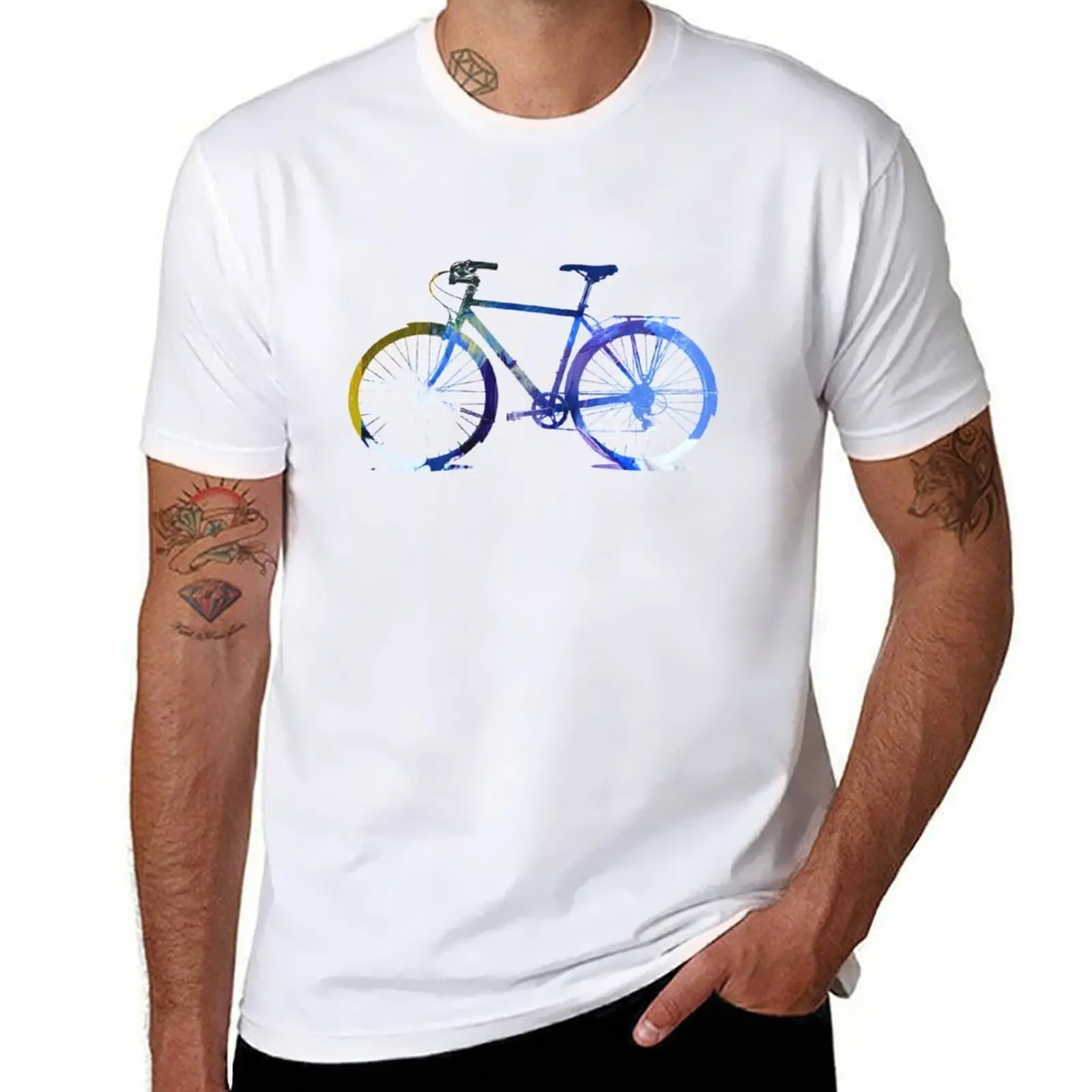 

Bicycle Silhouette Blue Graphic Design T-Shirt t shirts for man pack white t shirt man cotton T-Shirt