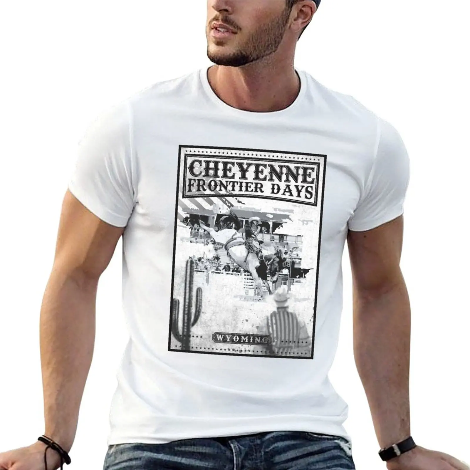 

shirt 100% for cotton Cheyenne t men – T-Shirt shirts Frontier Days t funny Cheyenne, cotton Wyoming man