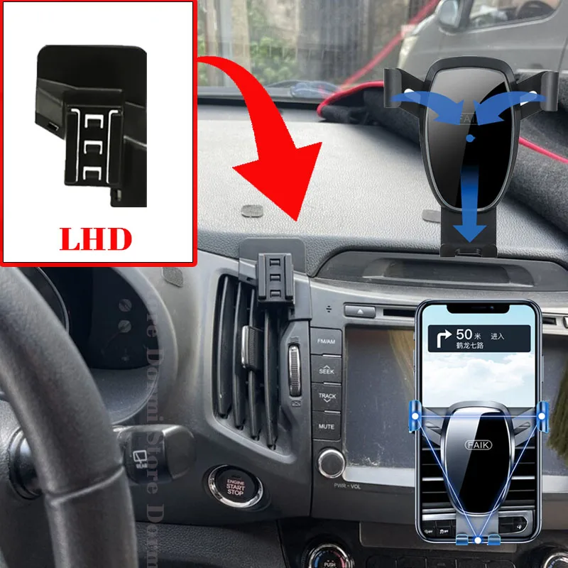 Car Mobile Cell Stand for Kia Sportage SL 2011~2016 Air Vent Cellphone Bracket GPS Gravity Car Mount Holder Auto Accessories