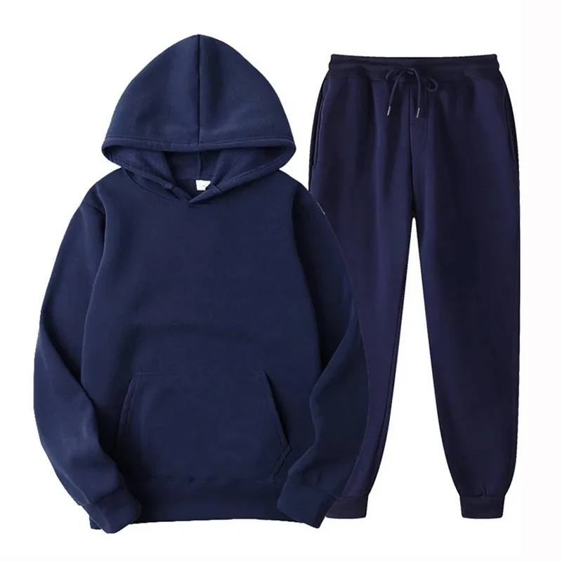 23 Print Autumn Winter Men Outdoor Sport Hoodies Cotton Fleece Tracksuit 2 Pieces Sets Sweatshirt+Pants Suit Hooded Sportswear