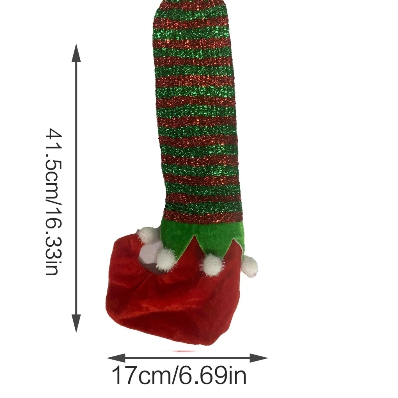 Funda para pata elfo a rayas verdes y rojas, fundas para base silla, mangas para silla, envío directo Navidad