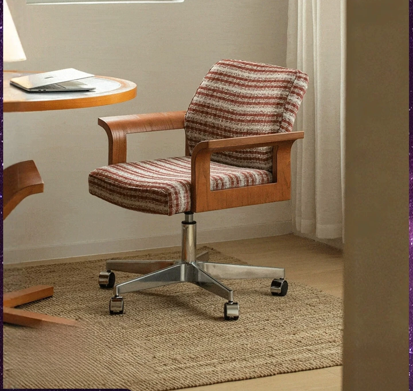 

PYJ designer retro stainless steel study fabric lifting conference chair rotating office chair