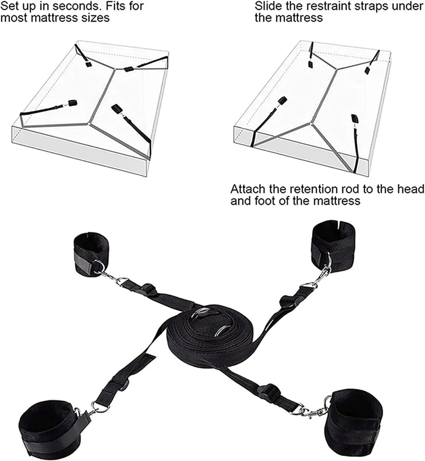 침대 속박 구속 성인 키트, SM 도구, 성 구속 속박 BDSM 키트