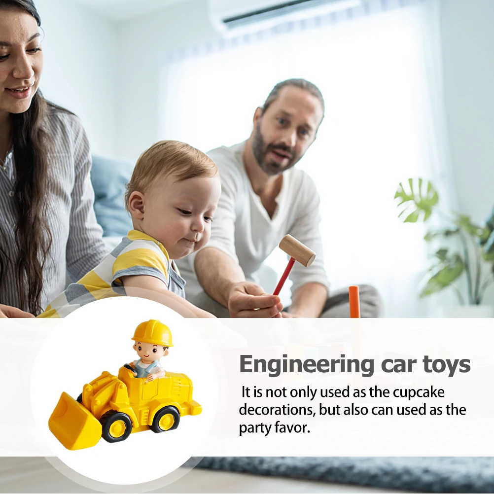 

Bulldozer Decoration Plastic Construction Vehicle Toy Kids Grasp Safe Cake Decoration Truck Dessert Toppers Engineering