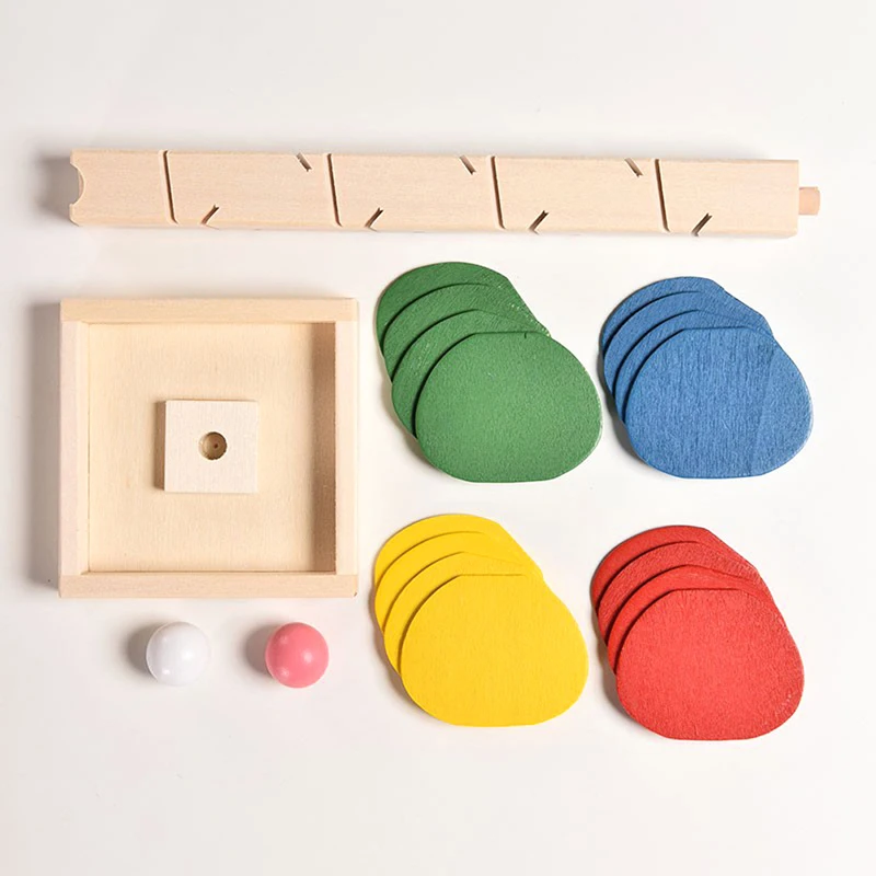 Montessori Educational Toy Wooden Tree Marble Ball Run Track Game Baby Kids Children Intelligence Educational Toy Hot!