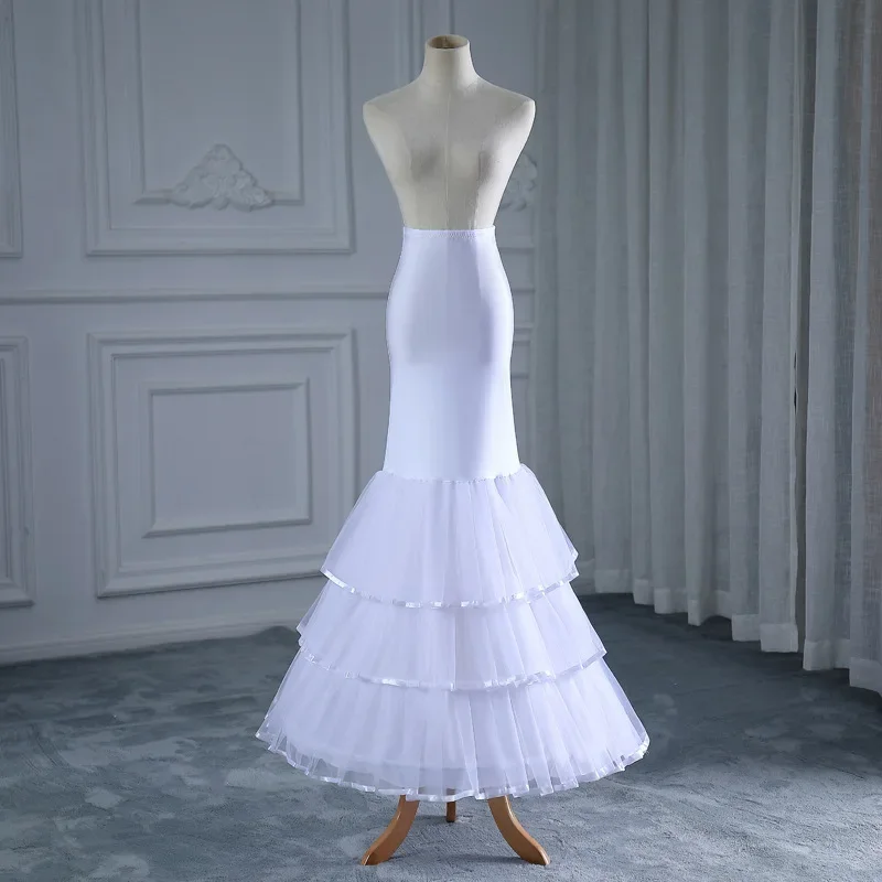 Robe de mariée coupe couvertes en fil de cristal, grande robe en queue de poisson, robe de socle désossée, jupon de princesse doublé, jupe longue de mariée