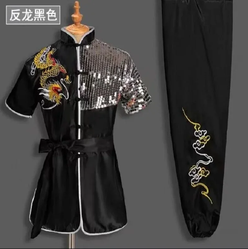 Gran oferta, nuevo estilo chino, traje bordado de dragón Kung Fu para hombres y mujeres, uniforme de Tai chi Wushu, chaqueta deportiva para exteriores, conjuntos de pantalones