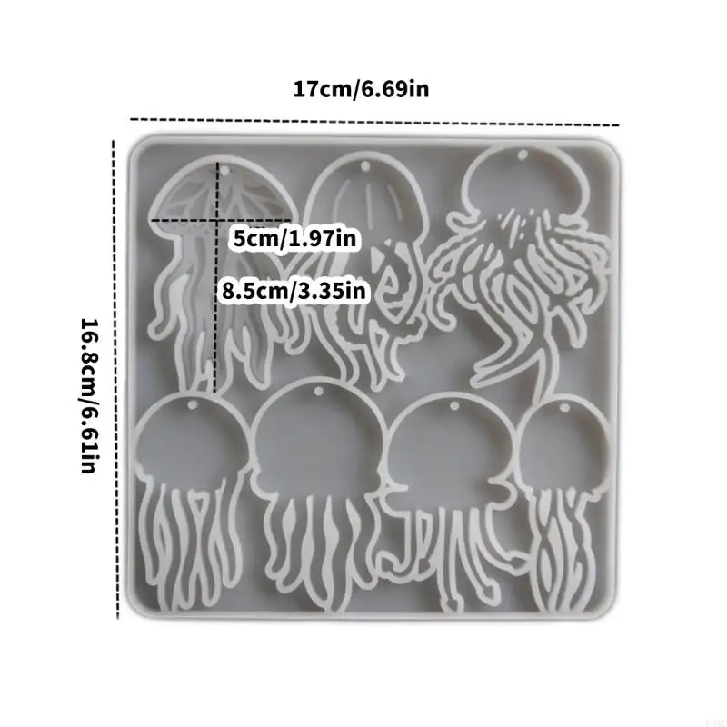 R3MC Professional Silicone Jellyfish Mould لاستخدام طويل الأمد في إنتاج المجوهرات الحرفي DIY