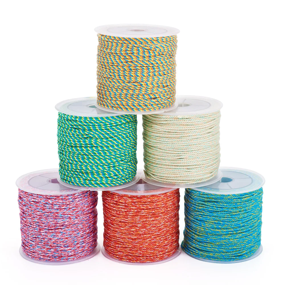 

1mm Cotton Braided Rope Cord Jewelry Beading Thread String for DIY Bracelets Rattail Trim Chinese Knot Necklace Jewelry Making