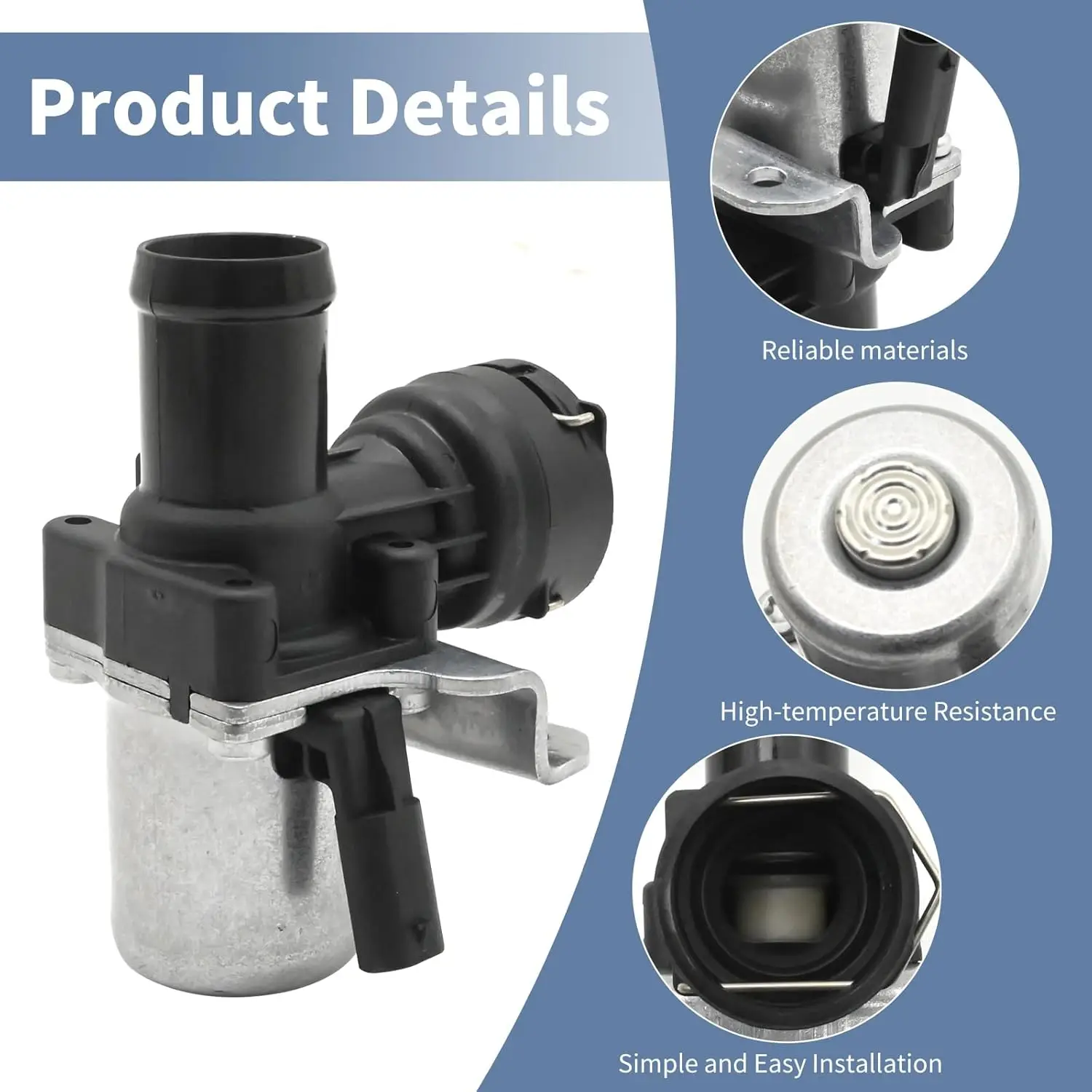 Heater Control Valve for 2012-2015 Mercedes-Benz C204  C250 W204 SLK250 R172 1.8L Water Coolant Pump Valve 2712030164 V3077102