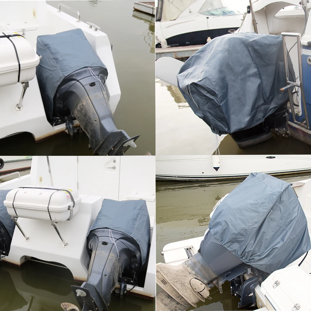 Yacht Half Outboard Motor Engine Boat Cover Oxford Waterproof Anti UV Dustproof Cover Marine Engine Protector 15-250HP