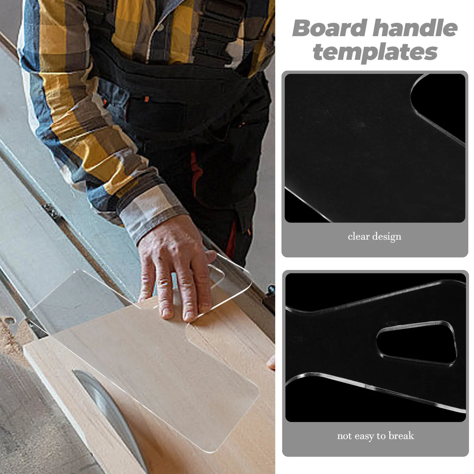 Cutting Board Handle Template Acrylic Transparent Router Guide Ergonomic Design for Woodwork DIY Charcuterie Board Router