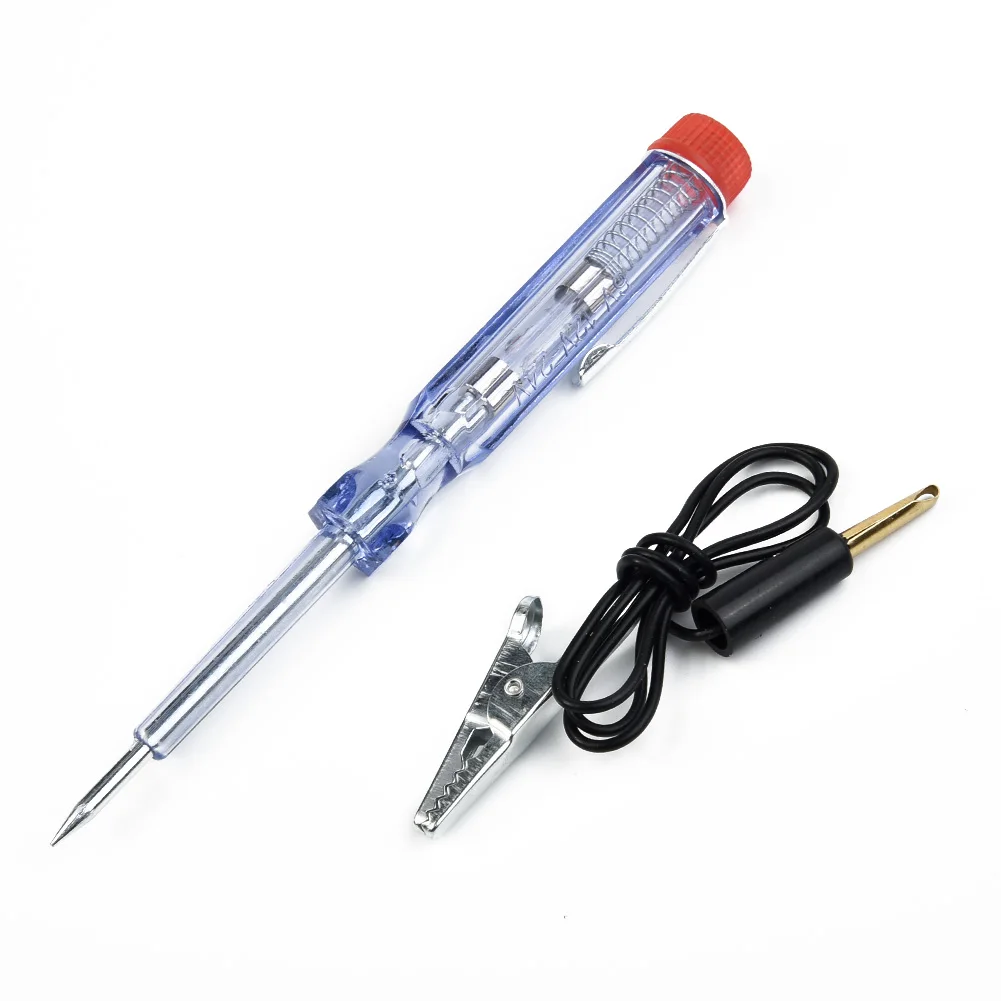 1pcs Car Practical Useful Circuit Tester Car 6/12/24V Test Voltage Light Pen Long Probe Replaceable Continuity Detector