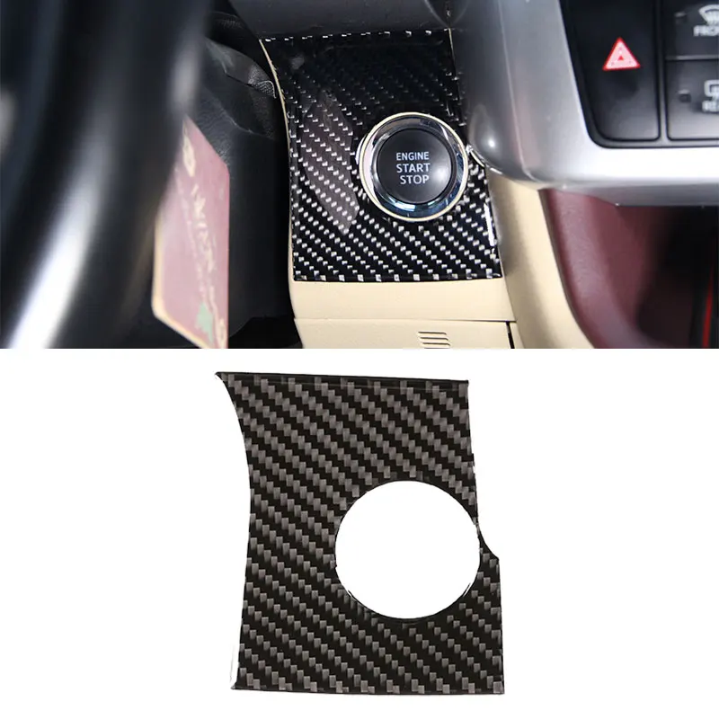 

For Toyota Highlander 2015 2016 2017 2018 Carbon Fiber Ignition Start Stop Button Switch Key Hole Frame Cover Protective Trim