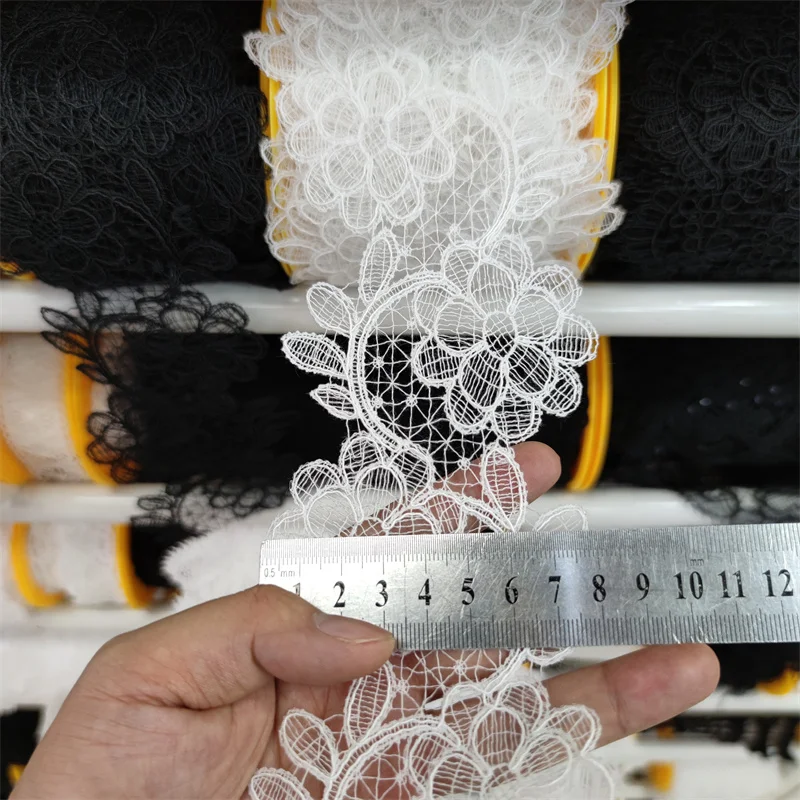 Black White Organza Lace Sewing For Dress Skirt Cloth Diy Sewing Garment Accessories Decorative Lace Ribbon