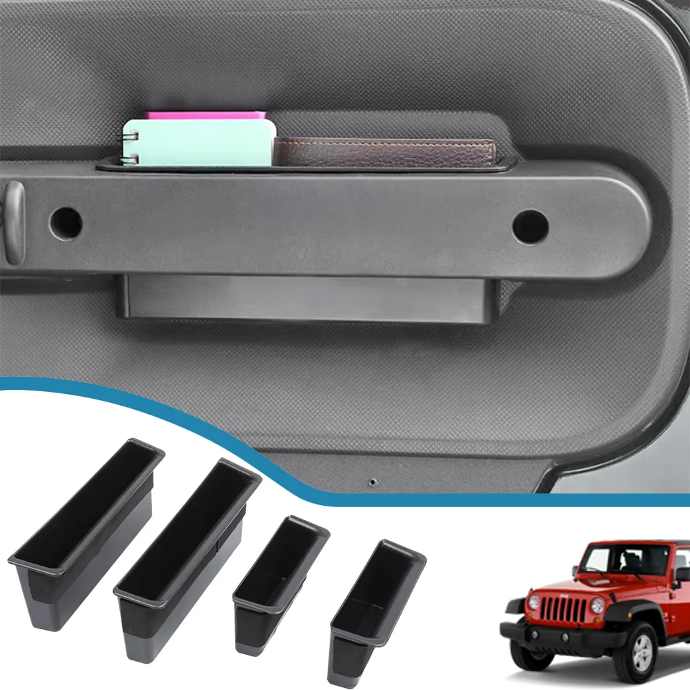 

Car Door Handle Storage Box Organizer Pocket Tray for Jeep Wrangler JK 2007 2008 2009 2010 Stowing Tidying Interior Accessories