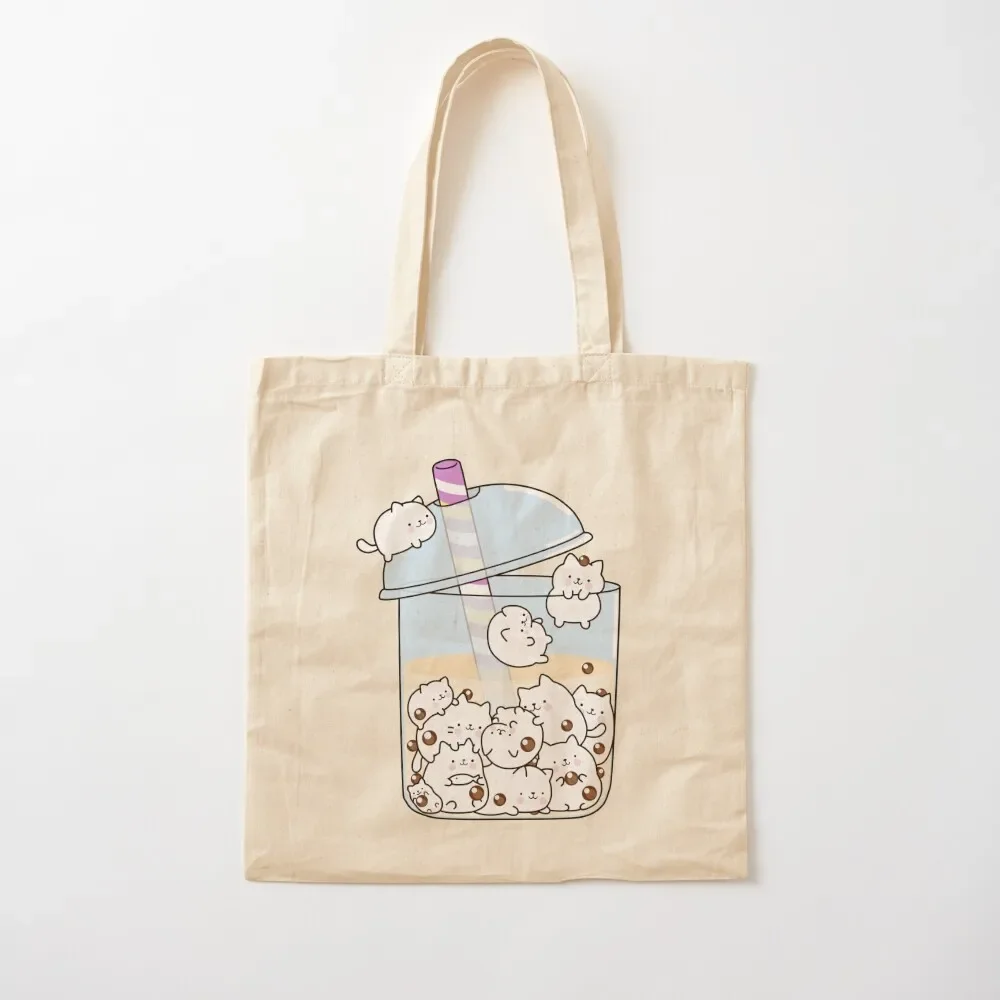 

Chubby Cats Love Boba! Tote Bag tote bag men's bags luxury women Tote Bag