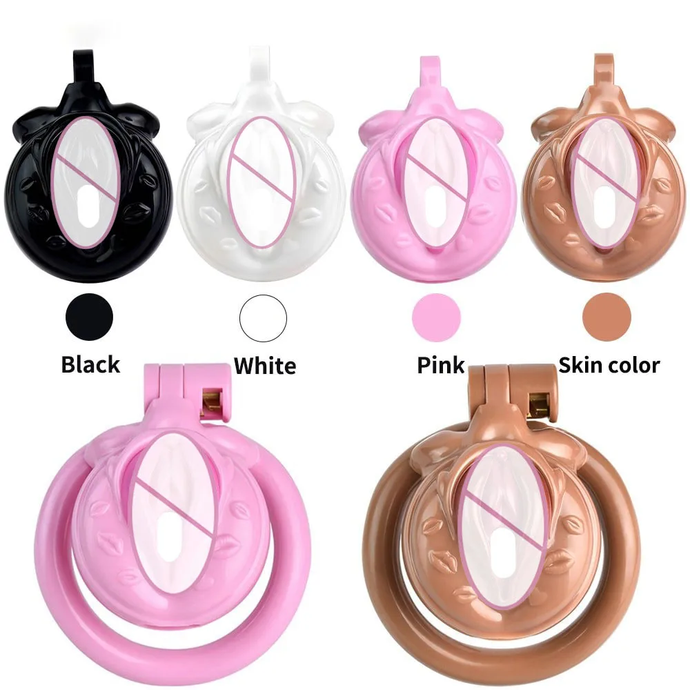 Chastity Lock Cock Cage Male Chastity Devices Lock 4 Rings The Man Plays The Woman Role-playing Flirting Couple Adult Sex Toys