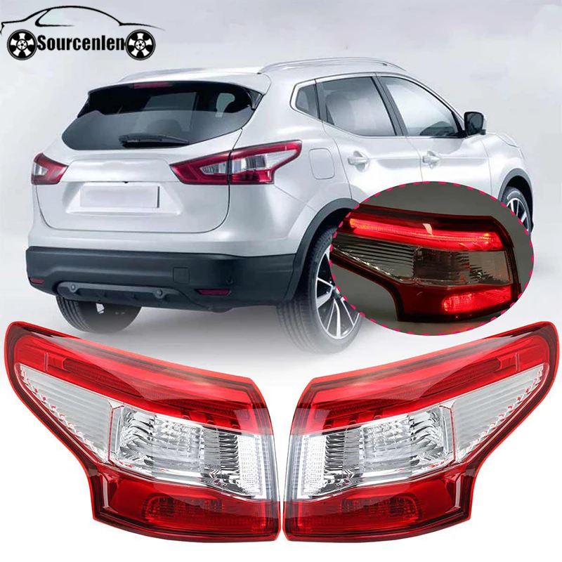 

Left/Right Outer Rear LED Tail Light Lamp Brake Light Taillamp with Harness No Bulbs for Nissan Qashqai 2014 2015 2016 Replaceme