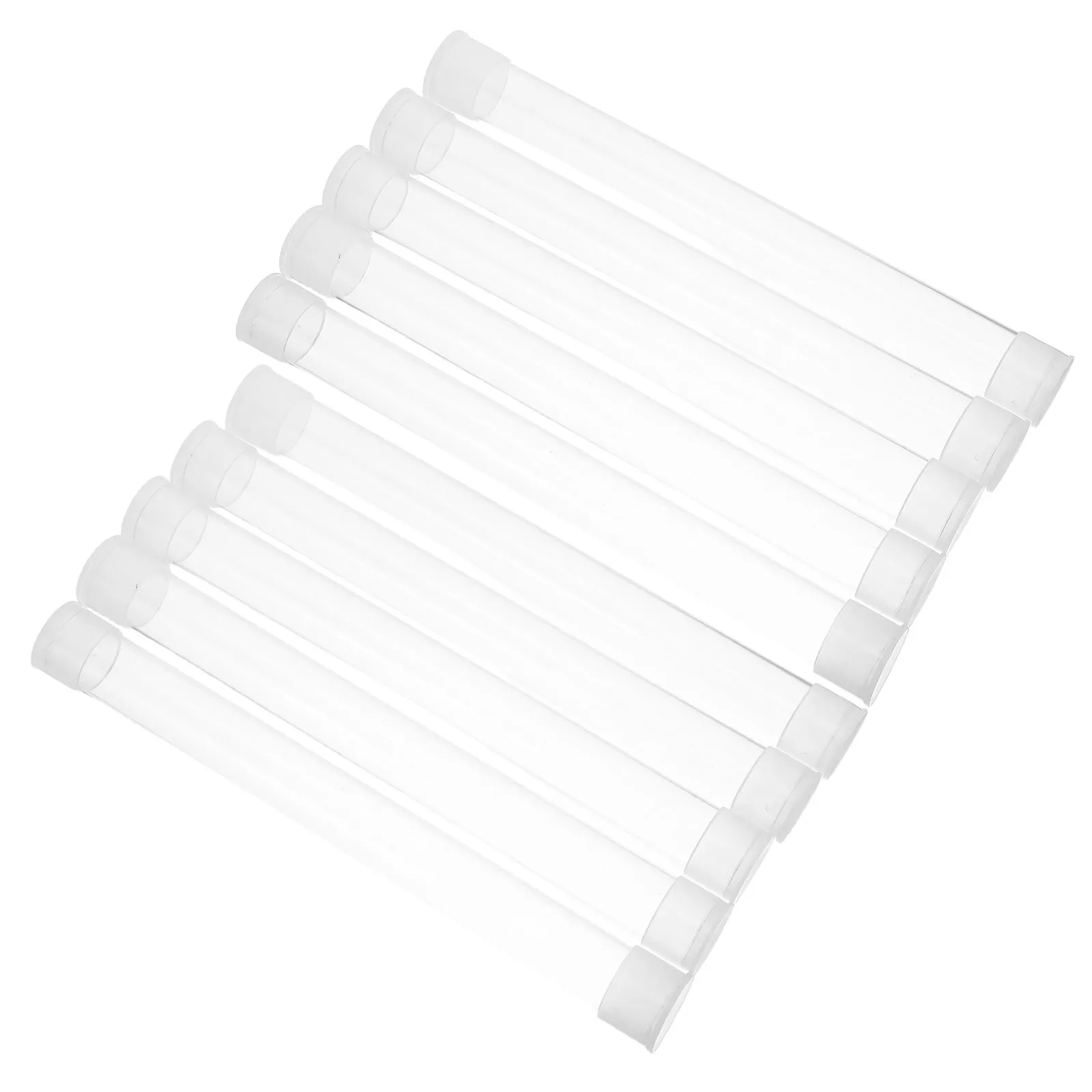 10Pcs Thermometer Storage Container Clear Plastic Protective Access Round Tube Design for Fast Identification Portable