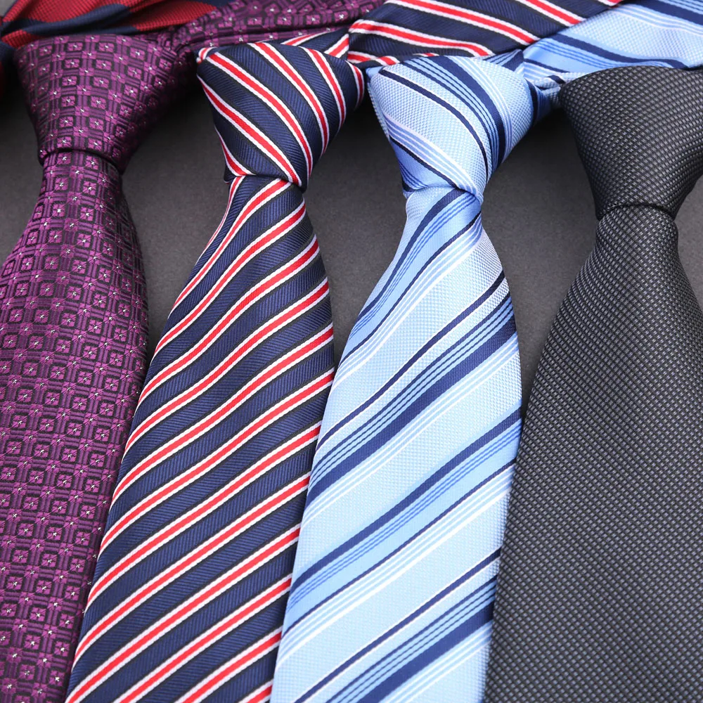 Klassische 8cm Krawatte für Herren, Business, formell, Hochzeit, blau, rot gestreift, einfarbig, modische Krawatten, Hemd- und Kleidungsaccessoires, Geschenk – Detail 3